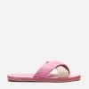 Frances Valentine Criss Cross Cloud Slide Nappa Pink Oyster