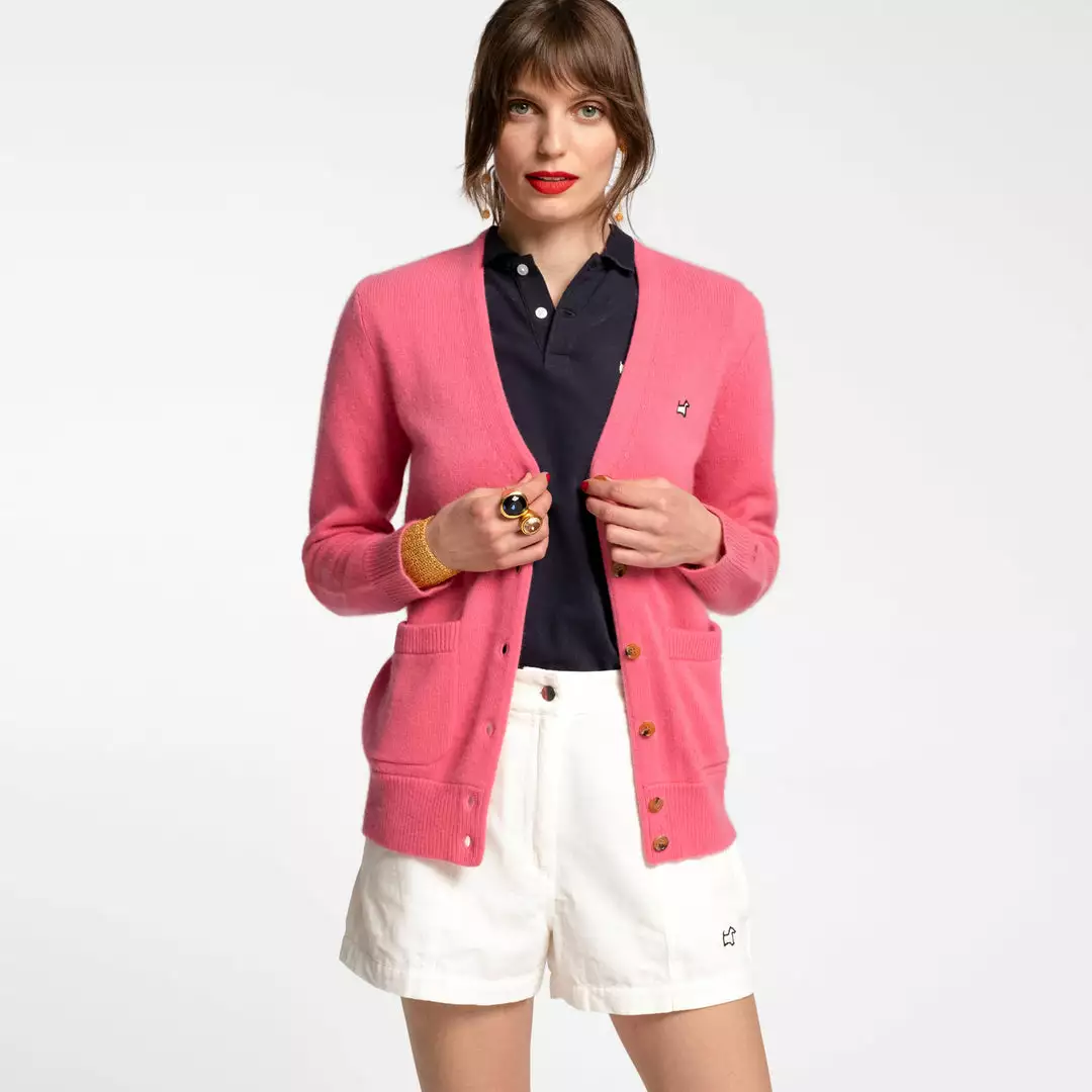 Frances Valentine APPAREL Collegiate Sweater Pink 3 Frances Valentine APPAREL Collegiate Sweater Pink