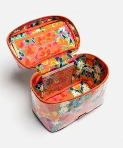 Frances Valentine Train Case Cosmetic Bright Floral