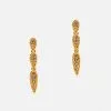KJL Tri Gold Crystal Tear Drop Earrings