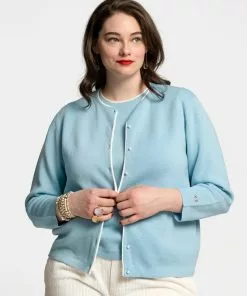 Frances Valentine APPAREL Darling Cardigan Milano Stitch Light Blue