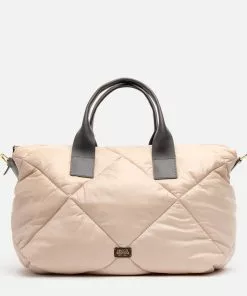 Frances Valentine Elliot Tote Quilted Nylon Camel