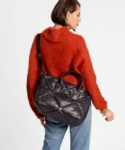 Frances Valentine Elliot Tote Quilted Satin Nylon Black 10 Frances Valentine Elliot Tote Quilted Satin Nylon Black