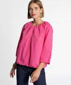Frances Valentine Emily Ruched Top Pink APPAREL