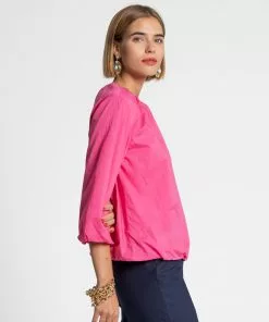 Frances Valentine Emily Ruched Top Pink APPAREL