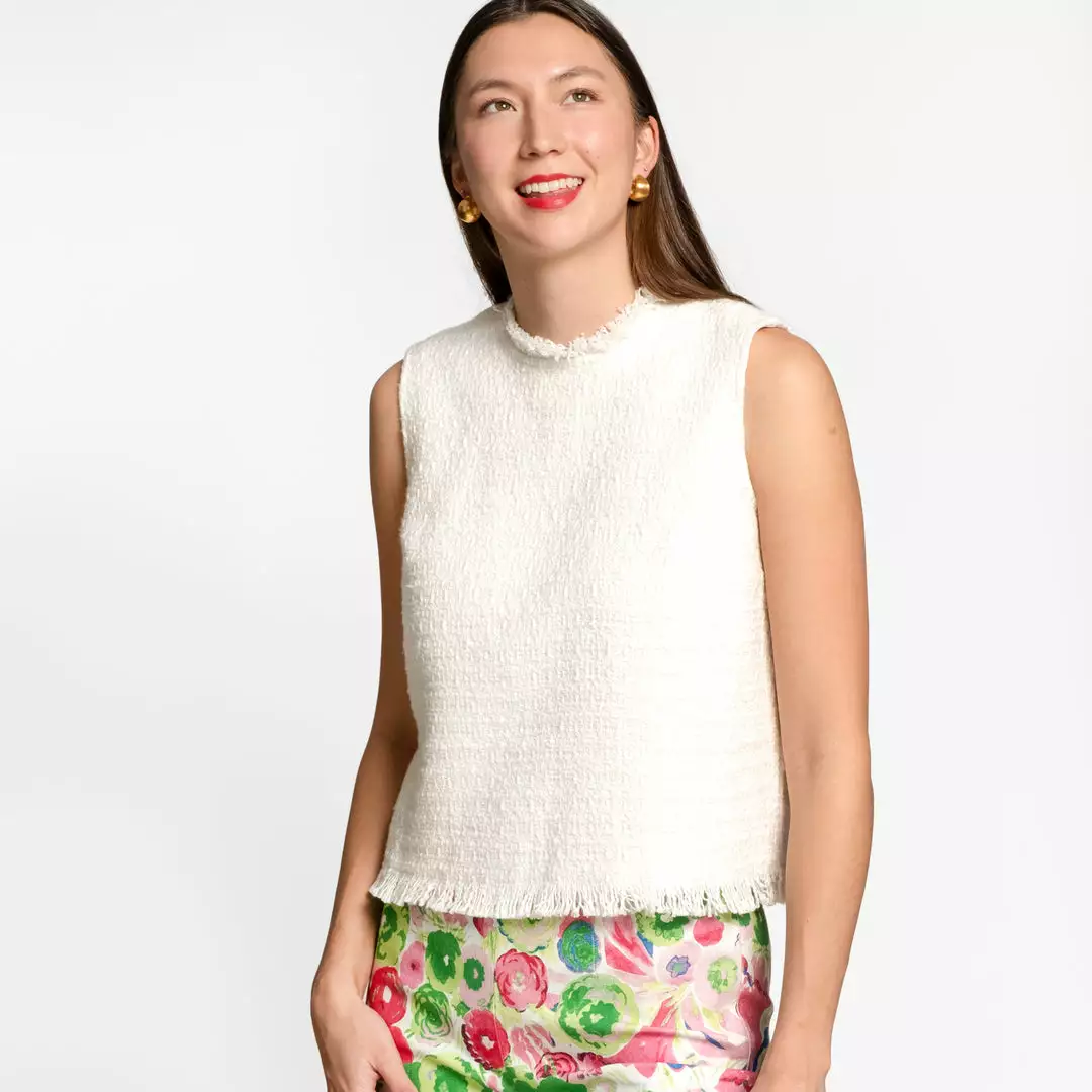 Frances Valentine Sleeveless Fringe Top White NEW ARRIVALS 3 Frances Valentine Sleeveless Fringe Top White NEW ARRIVALS