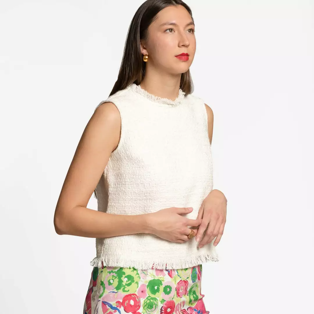 Frances Valentine Sleeveless Fringe Top White NEW ARRIVALS 4 Frances Valentine Sleeveless Fringe Top White NEW ARRIVALS