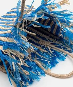 Frances Valentine Fuzzy Tote Natural Blue