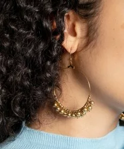 KJL Gold Cluster Hoop Earrings JEWELRY