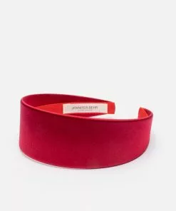 Jennifer Behr Layla Satin Headband Scarlet