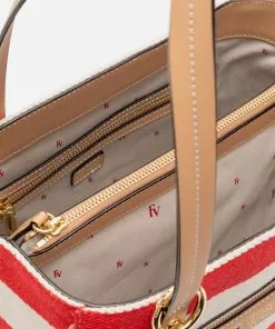 Frances Valentine Henry Striped Canvas Natural Red