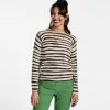 Frances Valentine Honey Crewneck Sweater Painterly Stripe APPAREL