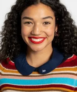 Frances Valentine Lou Peter Pan Collar Dickey Navy APPAREL