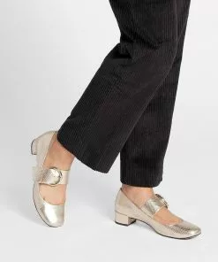 Frances Valentine Katy Mary Jane Snake Emboss Platino Shoes