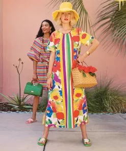 Frances Valentine Elyce's Picks Mags Windowpane Maxi Floral Explosion Candy Stripe