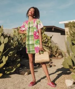 Frances Valentine APPAREL Mags Windowpane Mini Dress Trumpet Floral