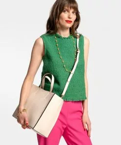 Frances Valentine Margo Tote Tumbled Leather Oyster