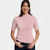 Frances Valentine Marie Merino Mock Neck Pink 1 Frances Valentine Marie Merino Mock Neck Pink