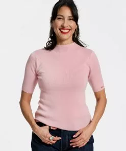 Frances Valentine Marie Merino Mock Neck Pink