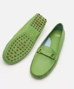 Frances Valentine NEW ARRIVALS Charlie Driving Moc Tumbled Leather Green