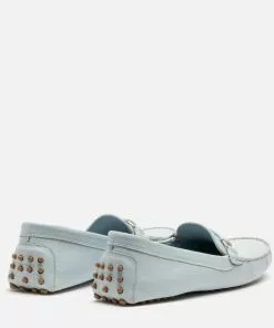 Frances Valentine Charlie Driving Moc Tumbled Leather Light Blue