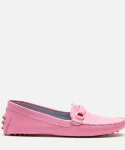 Frances Valentine Charlie Driving Moc Tumbled Leather Pink
