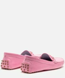 Frances Valentine Charlie Driving Moc Tumbled Leather Pink