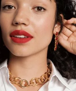 KJL Textured Gold Chain Necklace