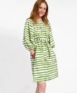 Frances Valentine NEW ARRIVALS Bliss Mini Painterly Stripe Basil White