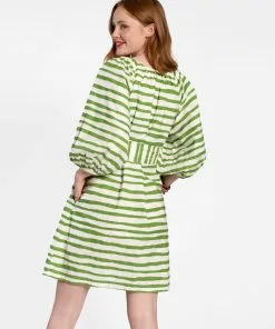 Frances Valentine NEW ARRIVALS Bliss Mini Painterly Stripe Basil White