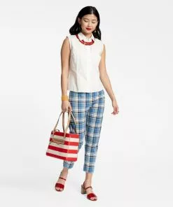 Frances Valentine Plaid Petrie Pant Blue NEW ARRIVALS