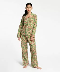 Frances Valentine APPAREL Teddy Pajama Pant Primrose Pink Green