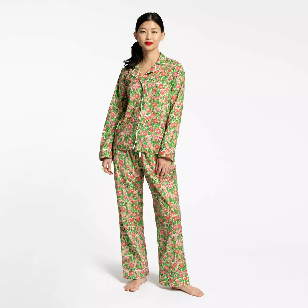 Frances Valentine Teddy Pajama Top Primrose Pink Green APPAREL 4 Frances Valentine Teddy Pajama Top Primrose Pink Green APPAREL