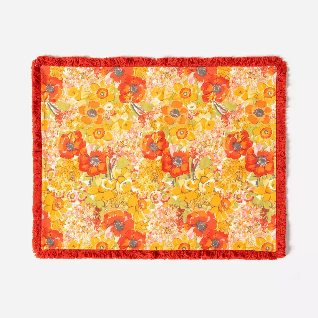 Frances Valentine Home Goods Fringe Placemat Bright Poppy 3 Frances Valentine Home Goods Fringe Placemat Bright Poppy