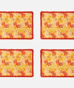 Frances Valentine Home Goods Fringe Placemat Bright Poppy 5 Frances Valentine Home Goods Fringe Placemat Bright Poppy