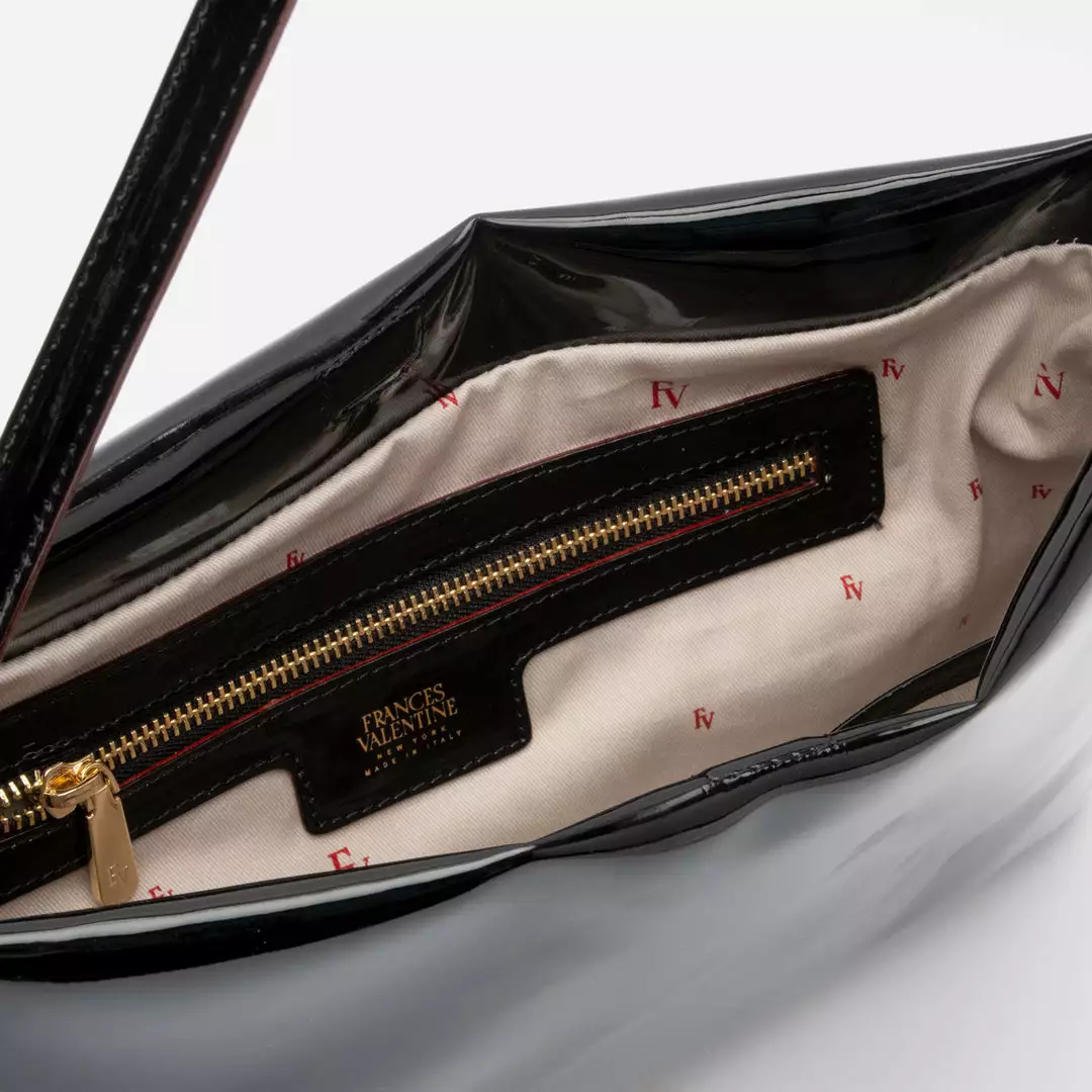 Frances Valentine Pooch Shoulder Bag Vegan Leather Black 6 Frances Valentine Pooch Shoulder Bag Vegan Leather Black