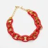KJL Red Enamel Link Necklace