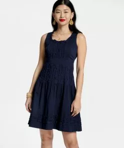 Frances Valentine Ribbon Dress Navy NEW ARRIVALS