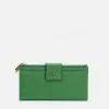 Frances Valentine Accessories Double Slim Wallet Soft Nappa Green Oyster