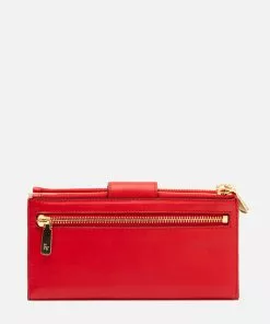 Frances Valentine Double Slim Wallet Soft Nappa Red Oyster
