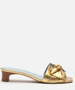 Frances Valentine NEW ARRIVALS Sandy Slide Heel Soft Glove Nappa Platino