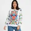 Frances Valentine APPAREL Saskia Embroidered Blouse White Multi