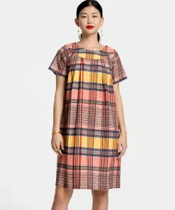 Frances Valentine NEW ARRIVALS Easy Dress Exploding Madras Red Multi