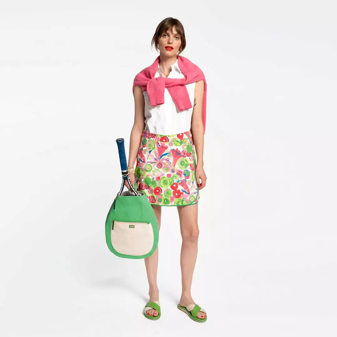 Frances Valentine Tennis Racquet Sling Green Multi 4 Frances Valentine Tennis Racquet Sling Green Multi