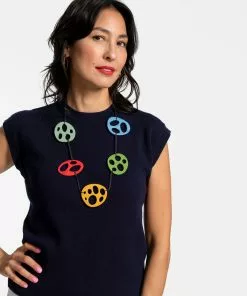 Frances Valentine Janis Shell Navy APPAREL