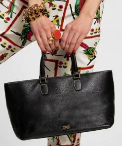 Frances Valentine Beatrice Tote Tumbled Leather Black