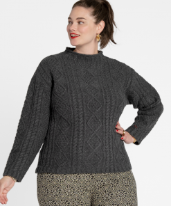 Frances Valentine Top Rated Wool Fisherman Skipper Pullover Navy