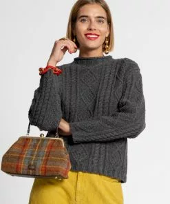 Frances Valentine Wool Fisherman Skipper Pullover Charcoal APPAREL