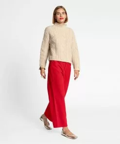 Frances Valentine Wool Fisherman Skipper Pullover Natural APPAREL 10 Frances Valentine Wool Fisherman Skipper Pullover Natural APPAREL