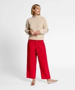 Frances Valentine Wool Fisherman Skipper Pullover Natural APPAREL